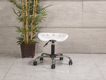 Çalışma Taburesi | Amortisörlü, Plastik Oturaklı, Krom Ayaklı | MC-5104