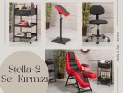 Stella-2 Dövme Koltuğu Seti - Kırmızı | 4'lü Set | MC-6311