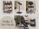 Stella-2 Dövme Koltuğu Seti - Siyah | 4'lü Set | MC-6310