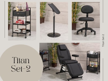 Titan Dövme Koltuğu Seti - Max | 4'lü Set | MC-6314