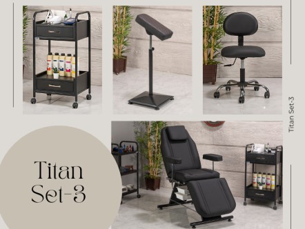 Titan Dövme Koltuğu Seti - Pro | 4'lü Set | MC-6315