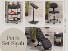 Perla Dövme Koltuğu Seti - Siyah | 4'lü Set | MC-6316