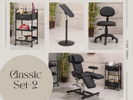 Classic Dövme Koltuğu Seti - Max | 4'lü Set | MC-6323