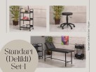 Standart Set-1 | Bakım Sedyesi (Delikli), Tabure, Cihaz Sehpası | MC-6401