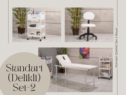 Standart Set-2 | Bakım Sedyesi (Delikli), Sandalye, Cihaz Sehpası | MC-6402