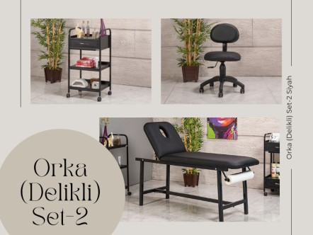 Orka Set-2 | Bakım Sedyesi (Delikli), Sandalye, Cihaz Sehpası | MC-6405