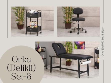 Orka Set-3 | Bakım Sedyesi (Delikli), Sandalye, Cihaz Sehpası | MC-6406