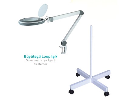Led Işıklı Büyüteçli Loop Lamba | 4 Ayaklı, 5x