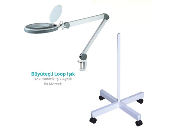 Led Işıklı Büyüteçli Loop Lamba | 4 Ayaklı, 5x