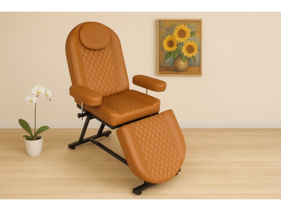 Petra | Manuel Muayene Koltuğu | Siyah Profil - Taba Döşeme | MC-3024