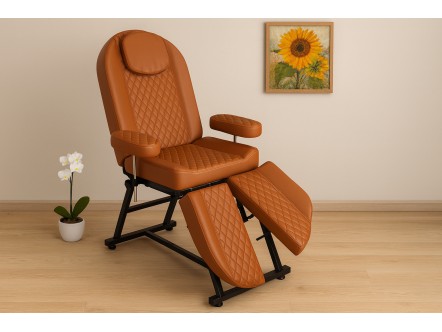 Petra | Manuel Saç Ekim Koltuğu | Siyah Profil - Taba Döşeme | MC-3524