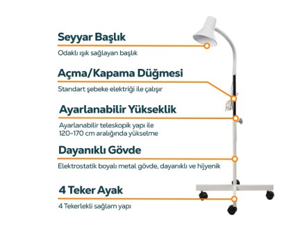 Seyyar Muayene Lambası | 4 Ayaklı | MC-5406