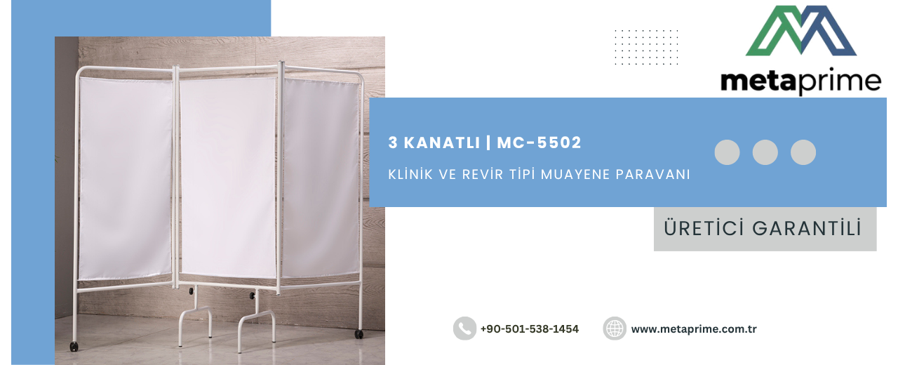 MC-5502 3 Kanatlı Paravan | Klinikler ve Muayenehaneler İçin