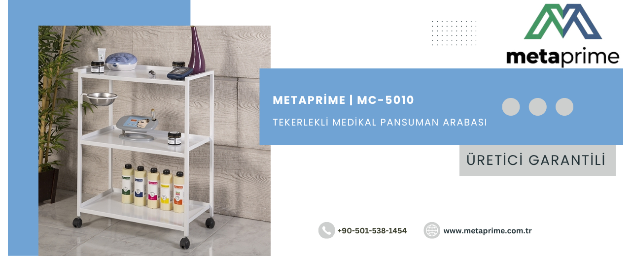 Pansuman Arabası: Çekmeceli, Tekerlekli ve Dayanıklı Klinik Yardımcı Ekipman