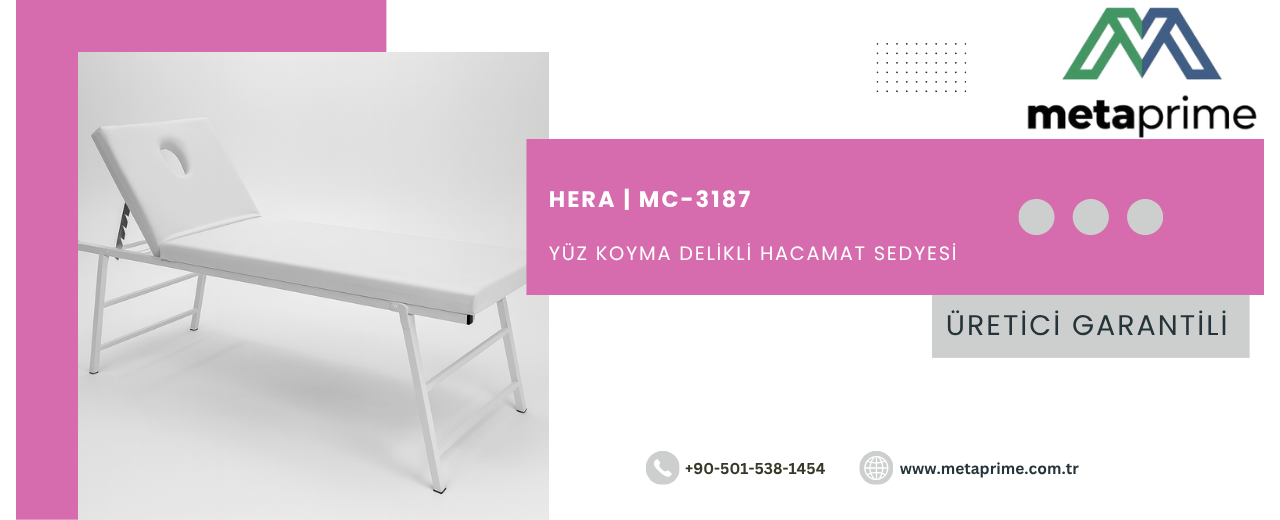 Hacamat Yatağı: Katlanır Yüz Koyma Delikli Hacamat Sedyesi