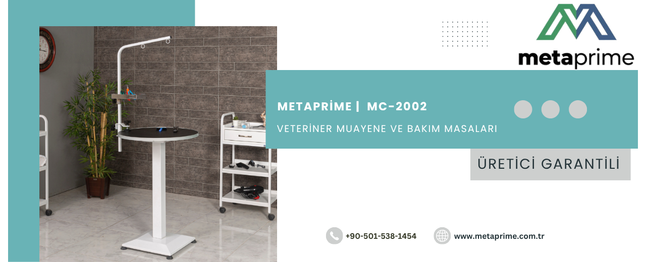 Veteriner Muayene Masası MC-2002 — Klinik Hijyen ve Verimliliğin Yeni Standartı
