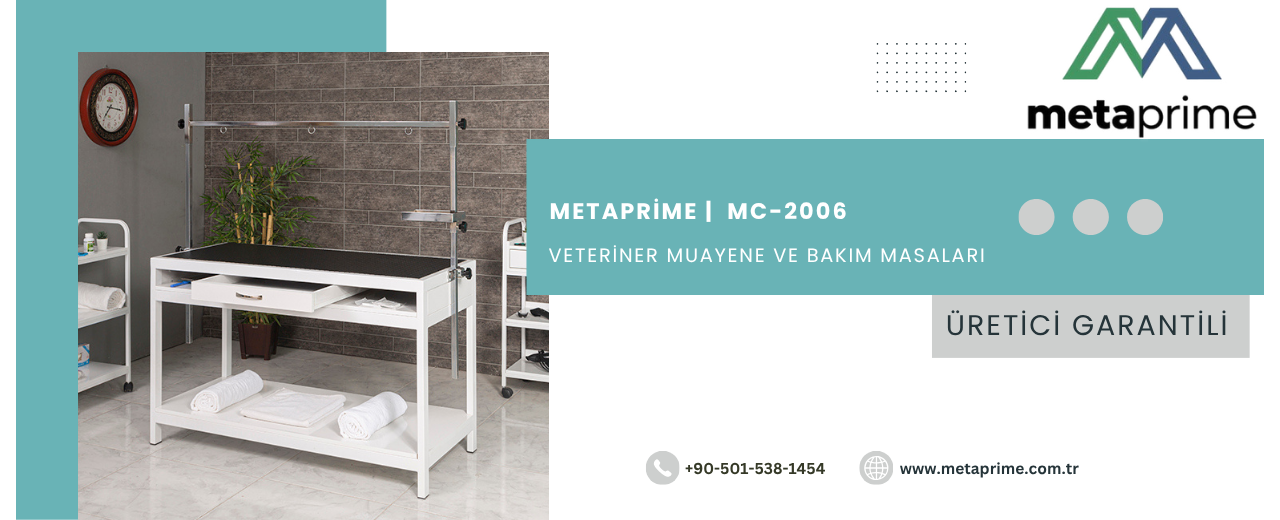 Veteriner Muayene Masası MC-2006 | 2. El Fiyatına Yeni Nesil Veteriner Masası Üretimi
