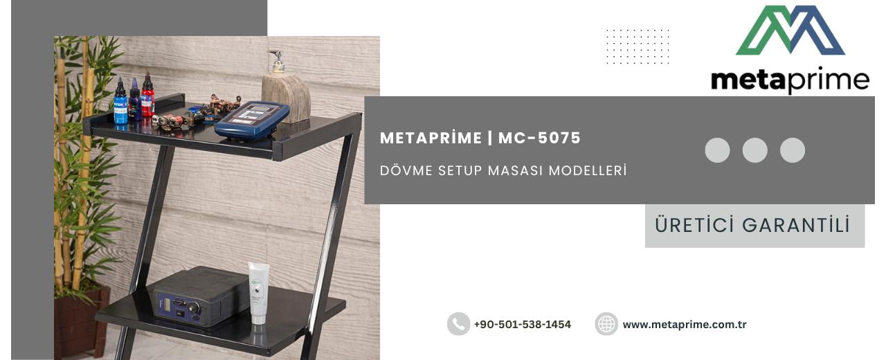 Zeta 3 Raflı Z Tipi Dövme Setup Masası Rehberi | Profesyonel Setup Sehpası